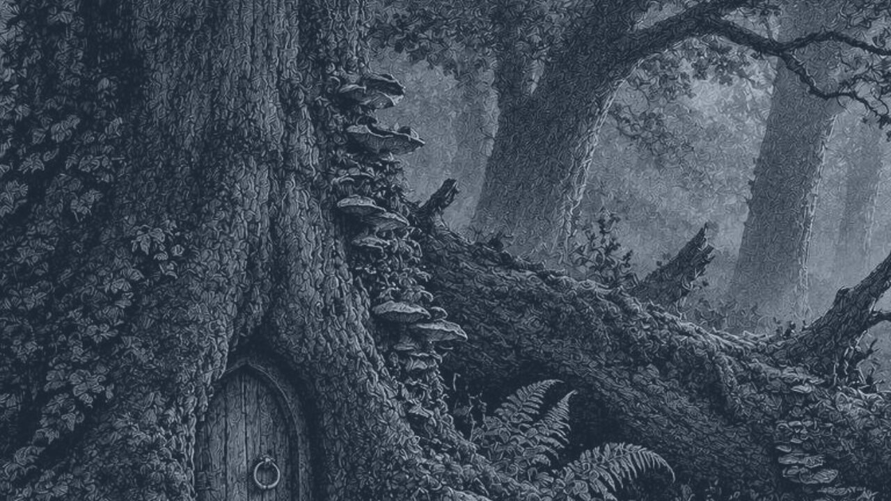 Cuento azul — El bosque de los cuentos, ilustración de la colección Clásicos