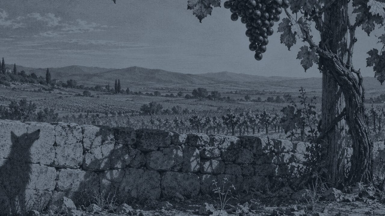 El águila de ala cortada y la zorra — La zorra y las uvas, ilustración de la colección Clásicos