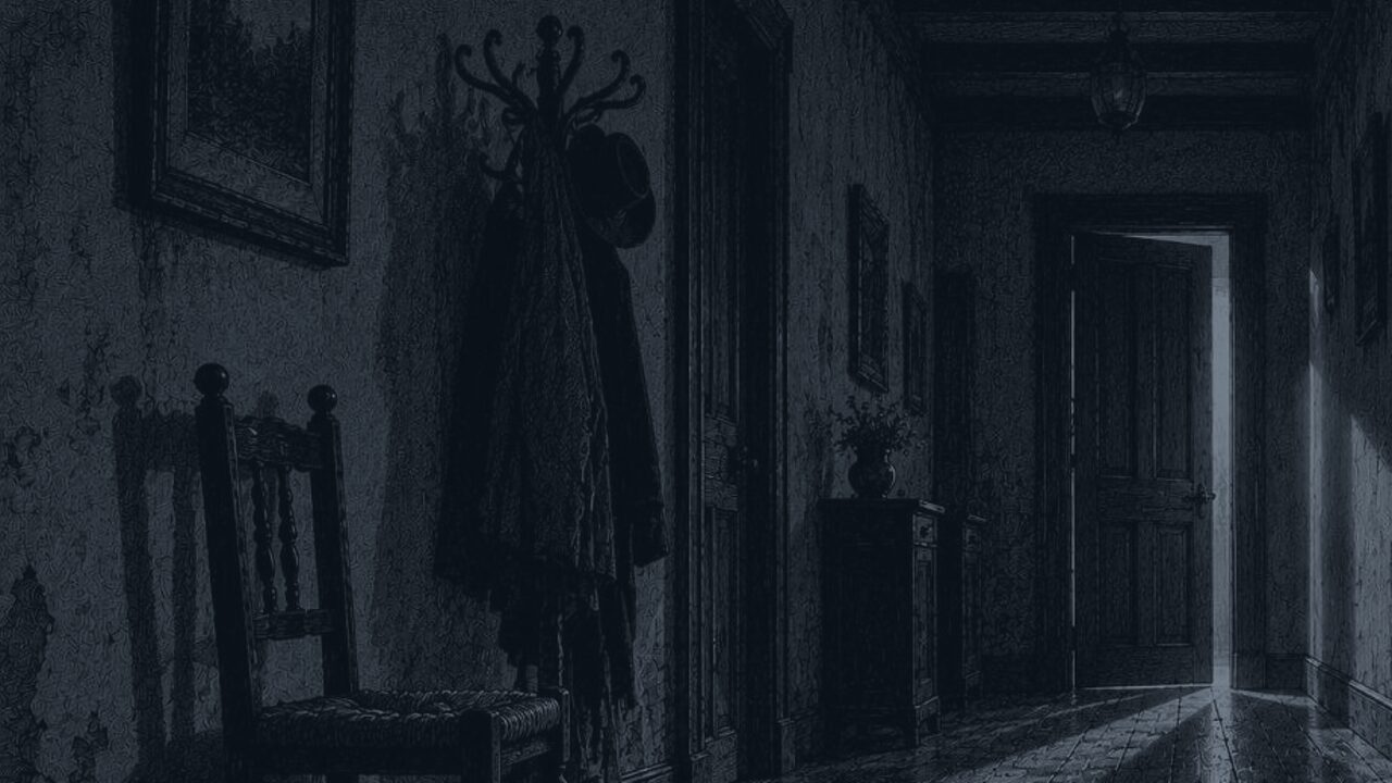 El ciervo escondido — La puerta entreabierta, ilustración de la colección Clásicos