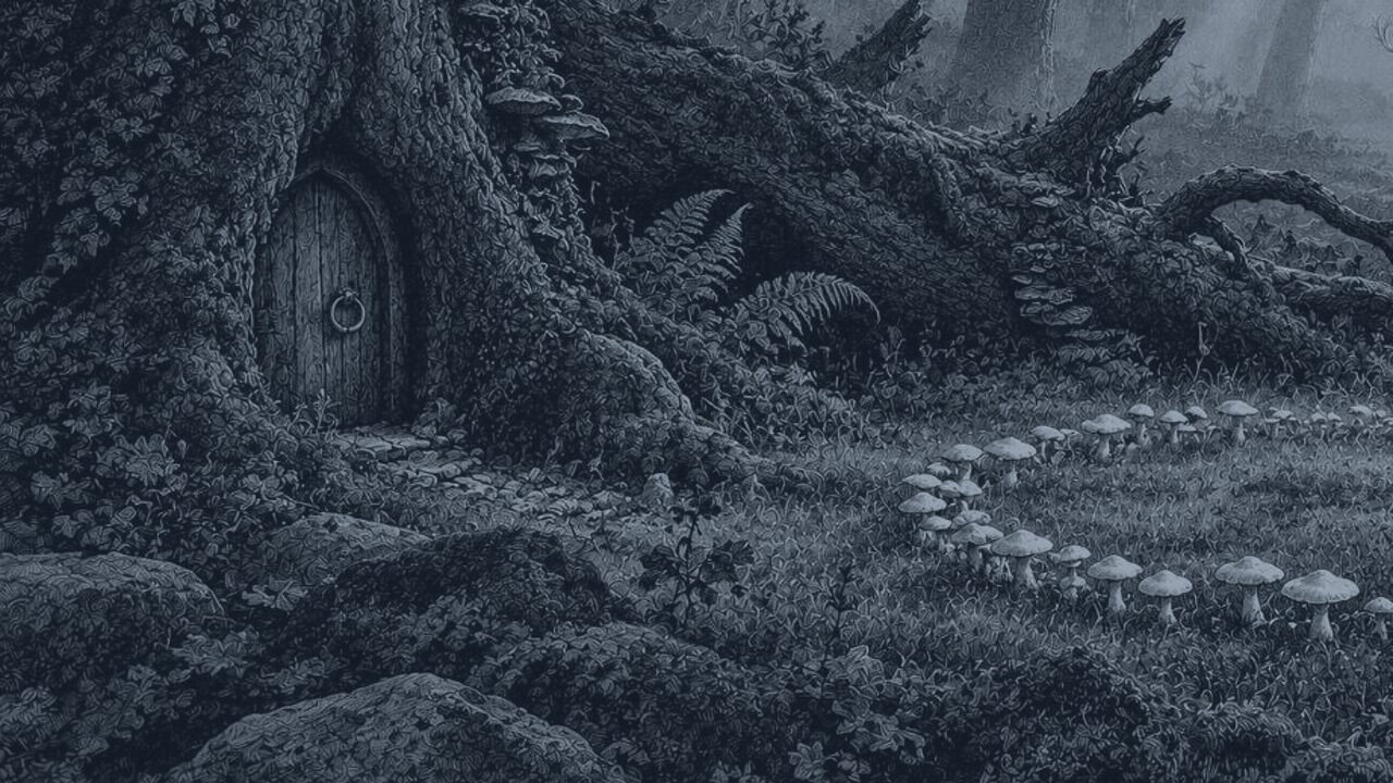 El duendecillo y la mujer — El bosque de los cuentos, ilustración de la colección Clásicos