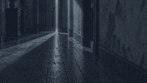 El fantasma de Canterville — La puerta entreabierta, ilustración de la colección Clásicos