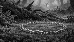 El genio del pesacartas — El bosque de los cuentos, ilustración de la colección Clásicos