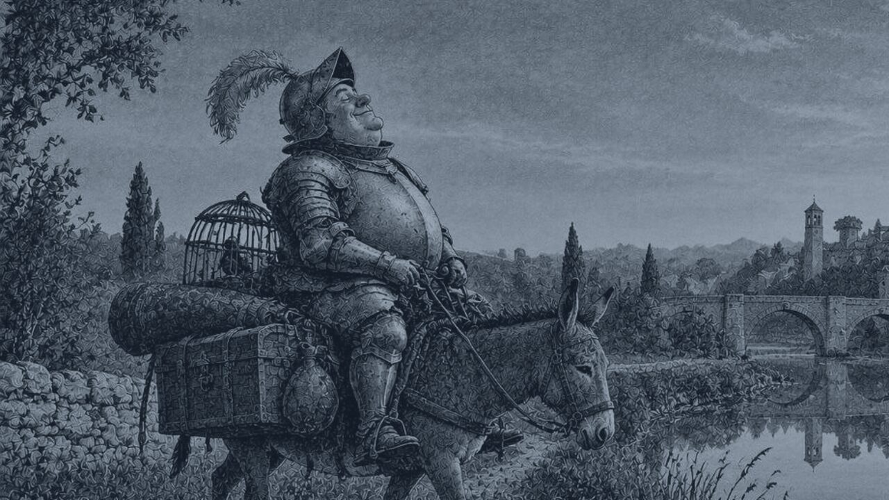 El molino de viento — El mundo al revés, ilustración de la colección Clásicos