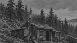 El “Monte del Diablo” — La suerte de Roaring Camp, ilustración de la colección Clásicos
