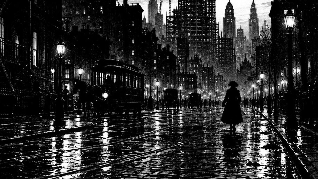 El niño de su mamá — La ciudad grande, ilustración de la colección Clásicos