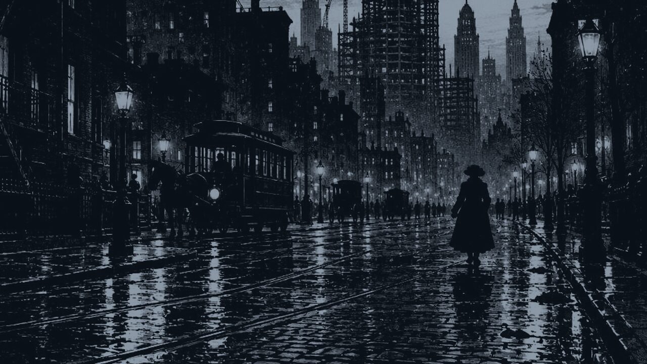El oro que relucía — La ciudad grande, ilustración de la colección Clásicos