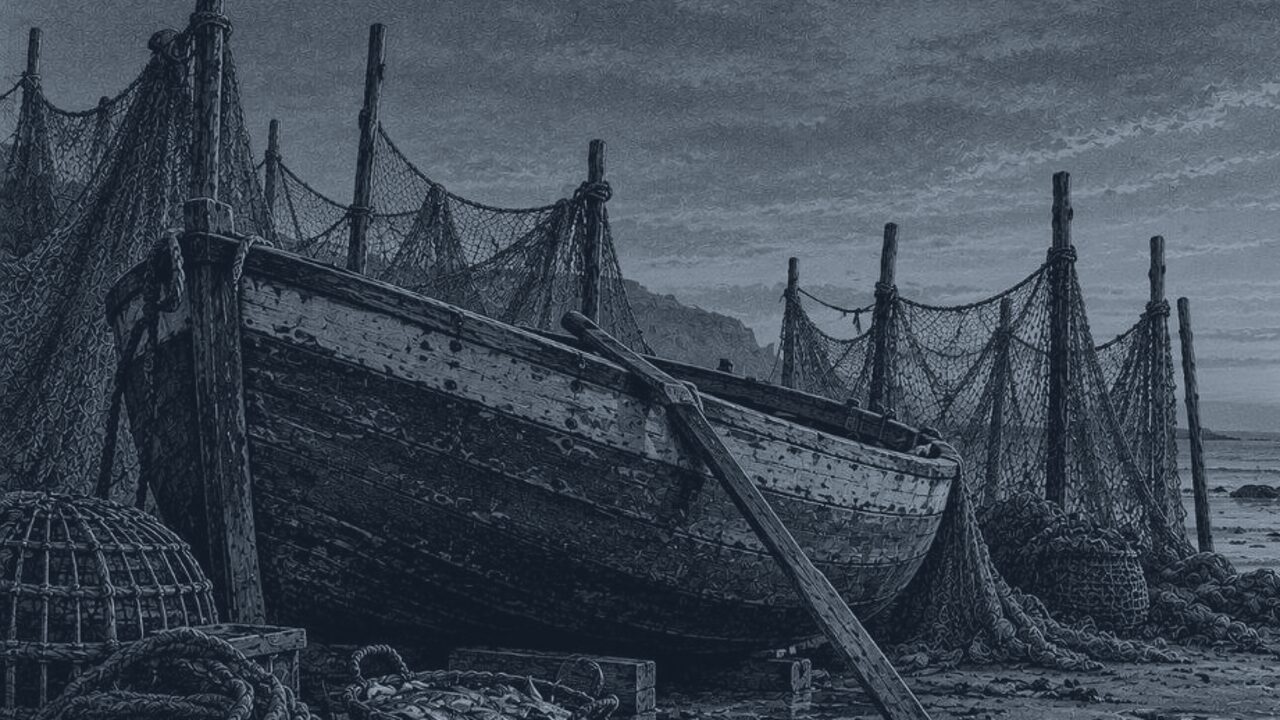 El parásito del tren — Tierra y mar, ilustración de la colección Clásicos