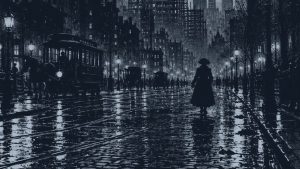El último de los trovadores — La ciudad grande, ilustración de la colección Clásicos