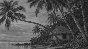 En la Bahía de Yeddo — Los mares del Sur, ilustración de la colección Clásicos