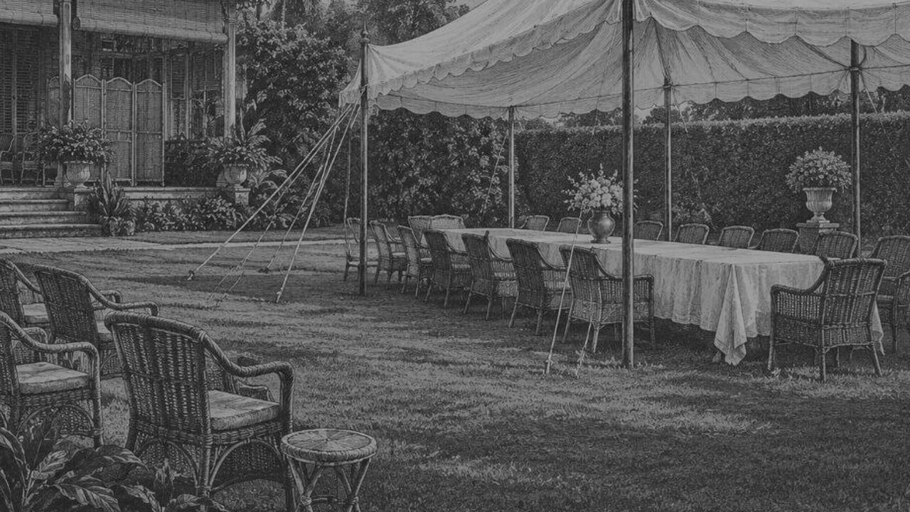 Feuille d’álbum — Fiesta en el jardín, ilustración de la colección Clásicos