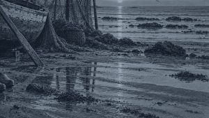La barca abandonada — Tierra y mar, ilustración de la colección Clásicos