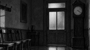 La casa de la agonía — Sala de espera, ilustración de la colección Clásicos