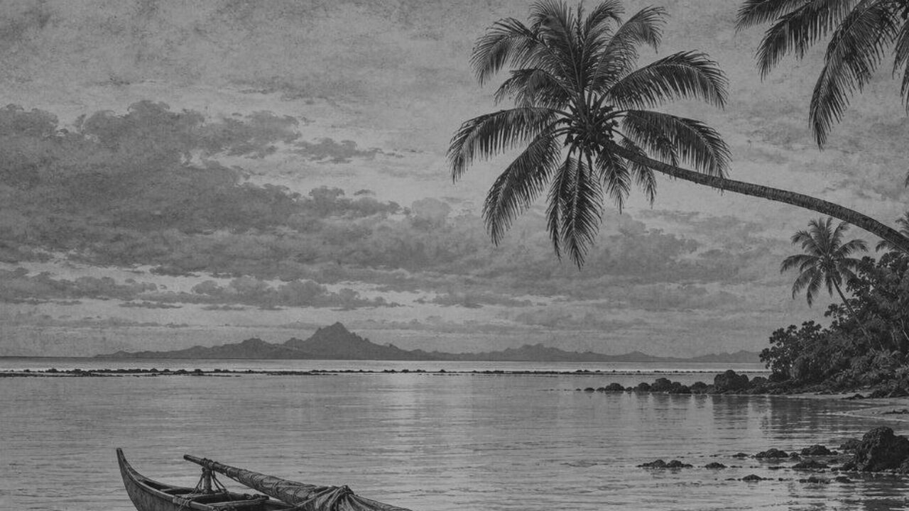 La casa de Mapuhi — Los mares del Sur, ilustración de la colección Clásicos
