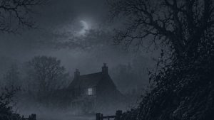 La sombra — Noche cerrada, ilustración de la colección Clásicos