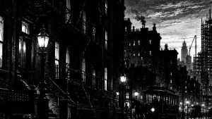 La verdadera caída — La ciudad grande, ilustración de la colección Clásicos