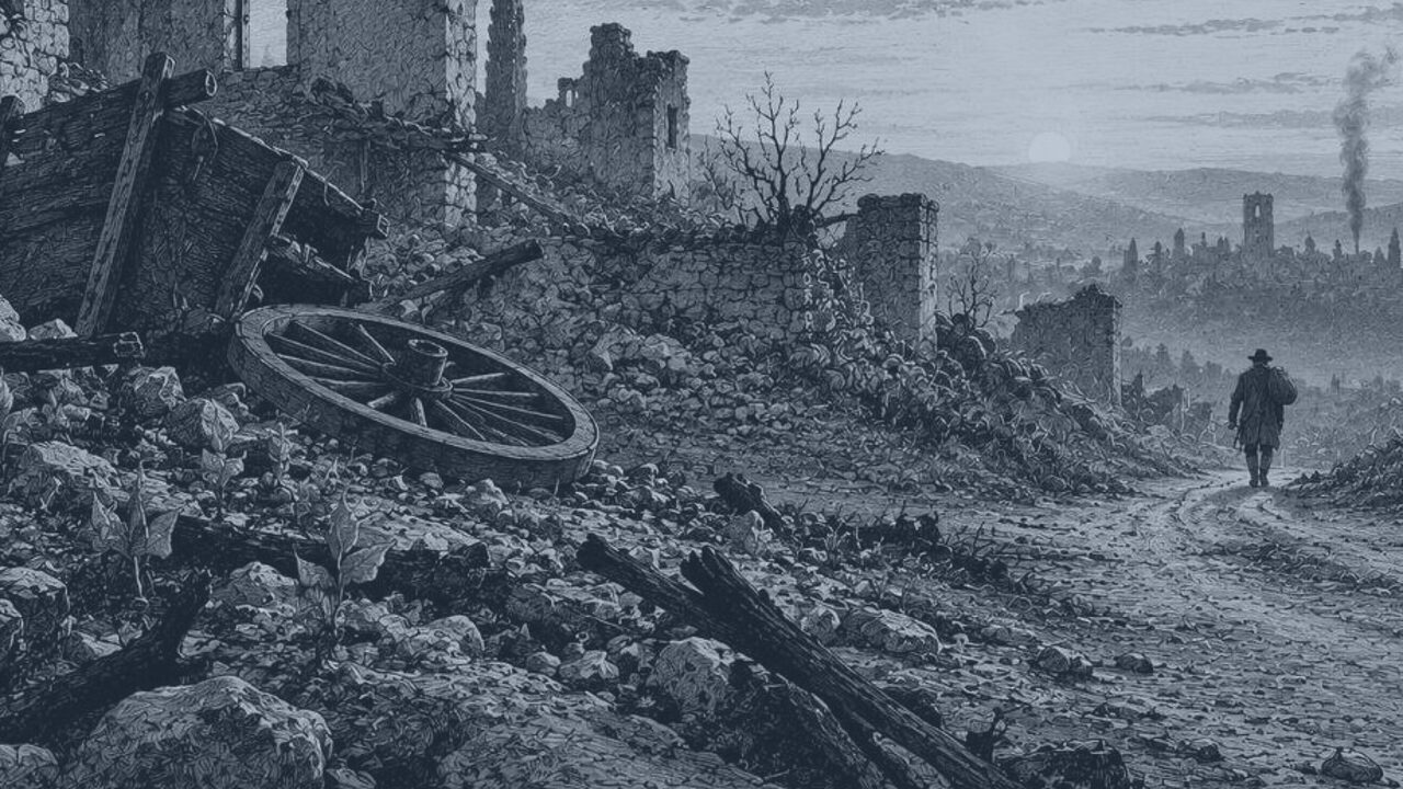 La vieja losa sepulcral — Después, ilustración de la colección Clásicos