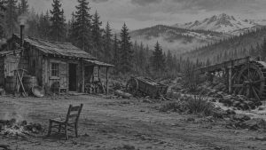 Los maridos de mistress Skaggs — La suerte de Roaring Camp, ilustración de la colección Clásicos