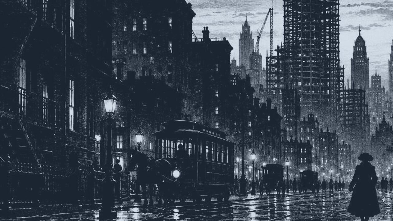 Psique y el rascacielos — La ciudad grande, ilustración de la colección Clásicos