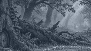 Pulgarcita — El bosque de los cuentos, ilustración de la colección Clásicos
