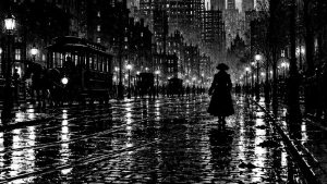 Rutina — La ciudad grande, ilustración de la colección Clásicos