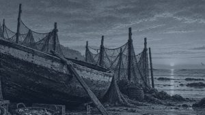 Un idilio nihilista — Tierra y mar, ilustración de la colección Clásicos