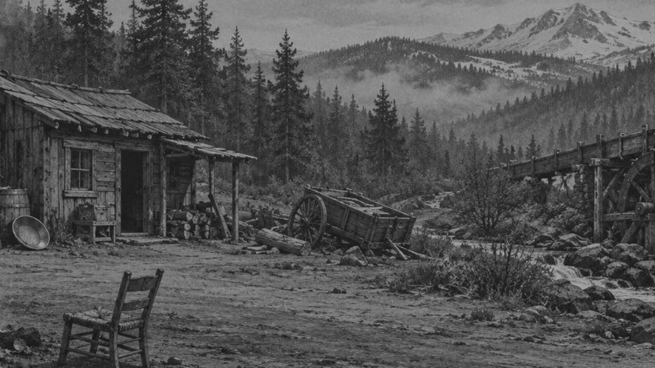 Un pobre hombre — La suerte de Roaring Camp, ilustración de la colección Clásicos