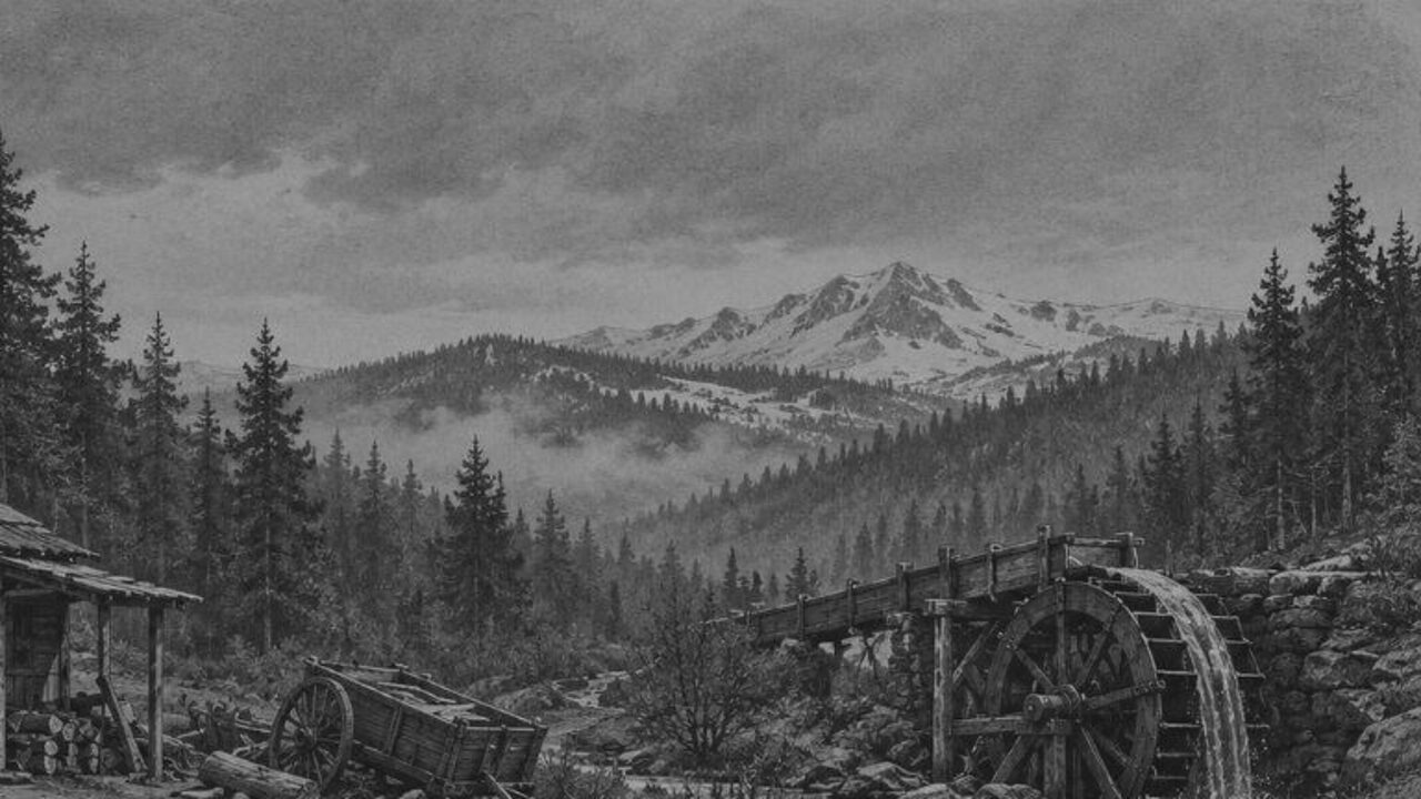 Una noche en Wingdam — La suerte de Roaring Camp, ilustración de la colección Clásicos