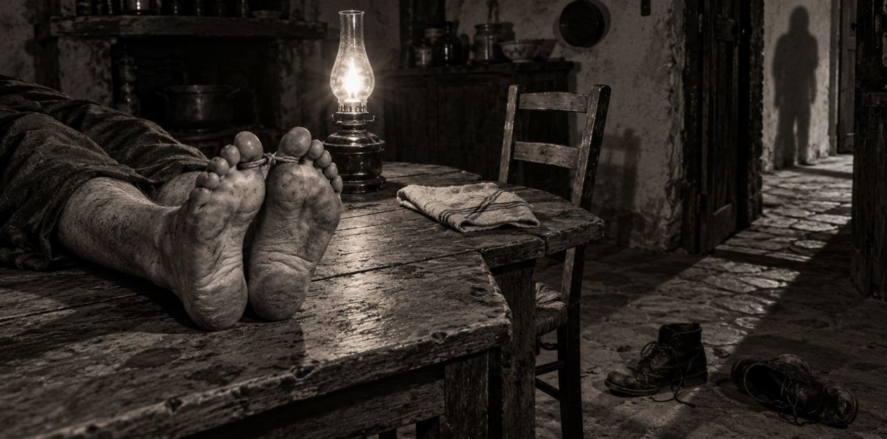 La cuenta a la baja — Herencia, cenizas y silencio: los pies del muerto sobre la mesa y el cerco pálido de la suela