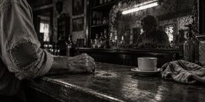 Un cuarto de cobre — Herencia, cenizas y silencio: la moneda sobre la barra y el espejo ahumado del bar